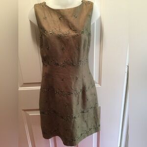 Linen Khaki Green Dress
